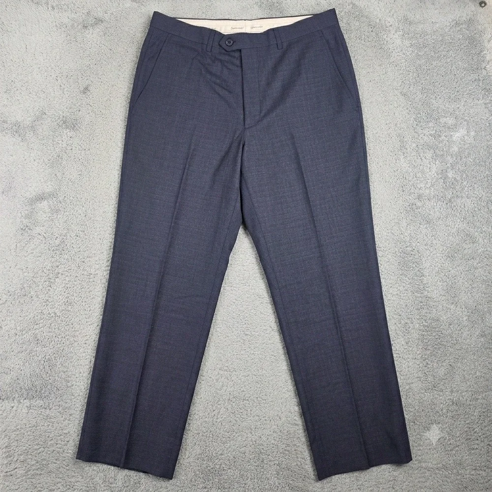 Santorelli Romeo Dress Pants Mens 34 Blue Grey Virgin Wool Made in Italy Romeo